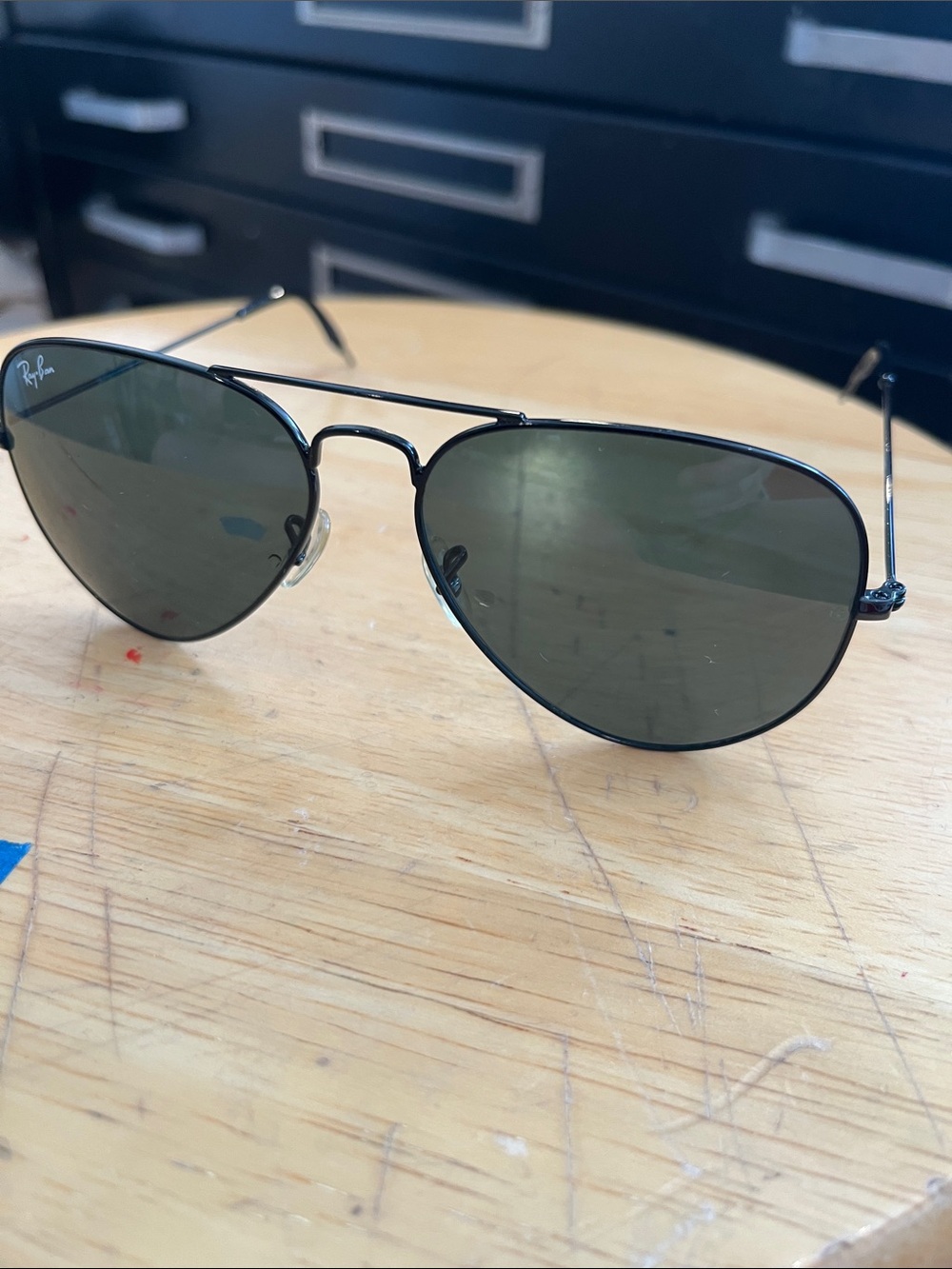RAY BAN AVIATORS , good cond, ( no ear ends as shown)